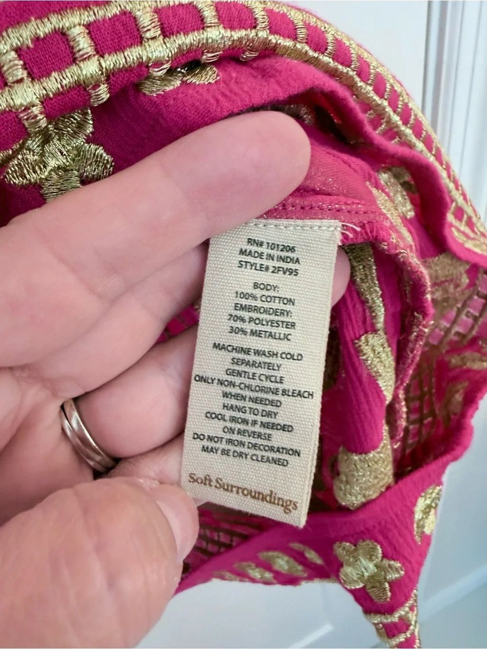 NWOT Soft Surroundings Zeneta Dress Pink Peacock - Picture 9 of 9